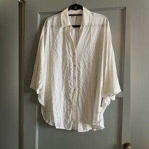 DKNY Jeans White Button Down Top